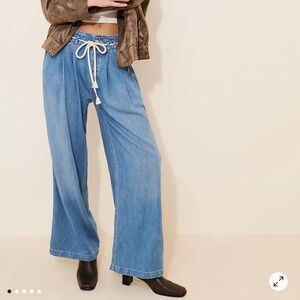 FREE PROPLE Dakota Cinch Wide Leg Jeans - M